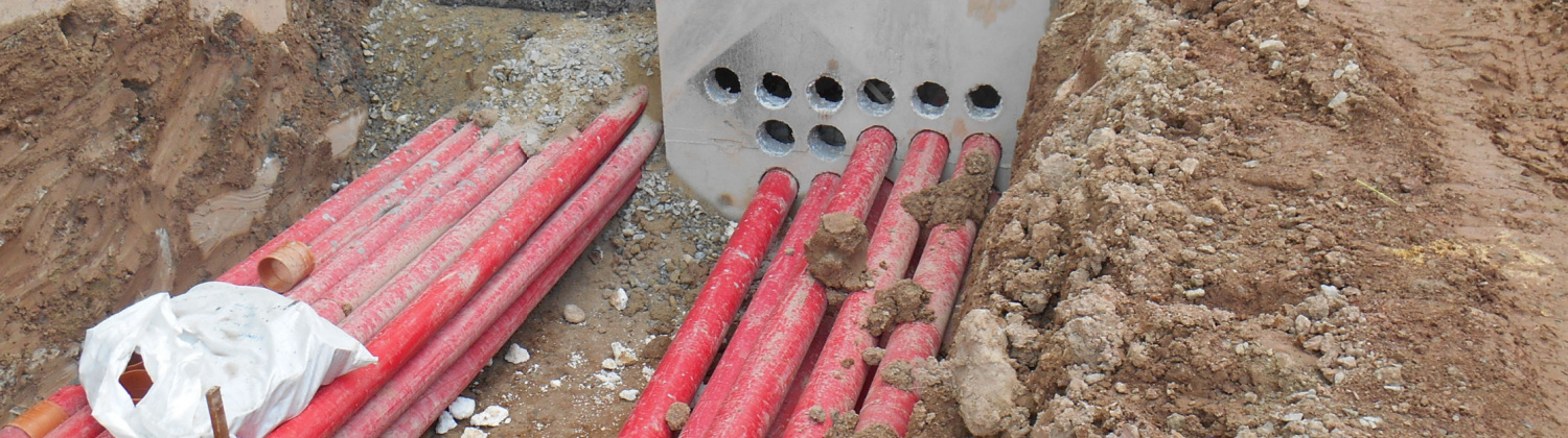 Conduit run by an underground electrical contractor